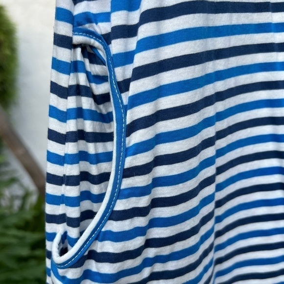 See by Chloé Blue & White Stripes Cotton Peep-Shoulder Racerback Dress | Small - Picture 5 of 9